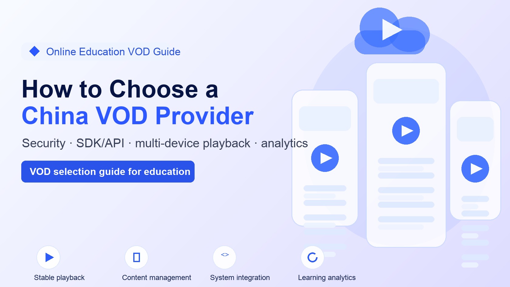How to choose a VOD provider for online education in Mainland China