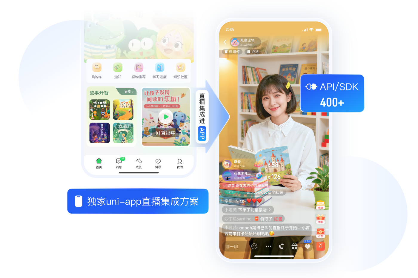 保利威 uni-app 与 App 直播集成示意