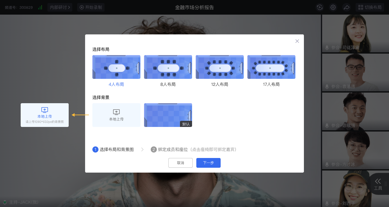 研讨会布局配置示意